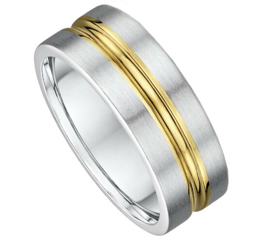 8mm Two Tone Gold Wedding Ring | 819A01